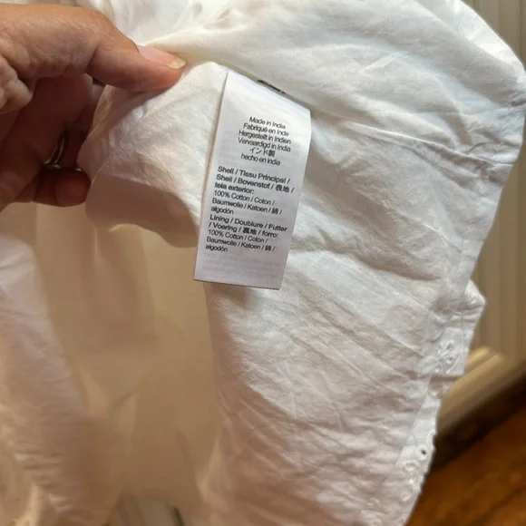 J Crew white eyelet long puff sleeve dress- fully lined- size 00 - Picture 7 of 10